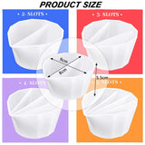4 Pack Split Cups for Paint Pouring + 2 Pcs Stir Stick, Silicone Paint Pour Cup Resin with 2-5 Channels Dividers Pouring Painting Tools for DIY IOUALEY