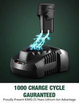 KIMO Cordless Electric Ratchet Wrench Set, 40 Ft-lbs, 400 RPM, 3/8" 12V Cordless Ratchet Kit w/ 60-Min Fast Charge, Variable Speed Trigger, 2-Pack K I M O.