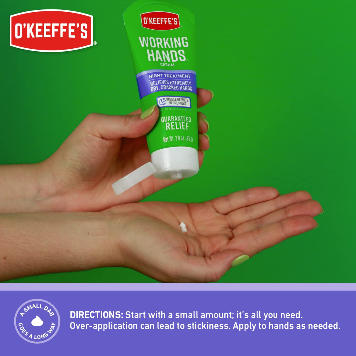 O'Keeffe's Working Hands Hand Cream, 3 oz Tube and Night Treatment Hand Cream, 3 oz Tube O'Keeffe's