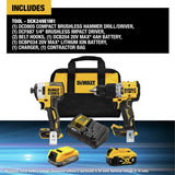 DEWALT 20V MAX XR Cordless Hammer Drill Driver and Impact Drive Combo Kit, Batteries and Charger Included (DCK249E1M1) DEWALT