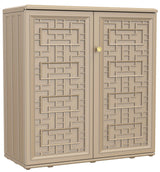 Mrosaa Outdoor Storage Cabinet Waterproof with 1 Shelf, Resin Outdoor Storage Box for Patio/Garden/Backyard/Home, Size 34.3''L*15''W*36.2''H(Brown) Mrosaa