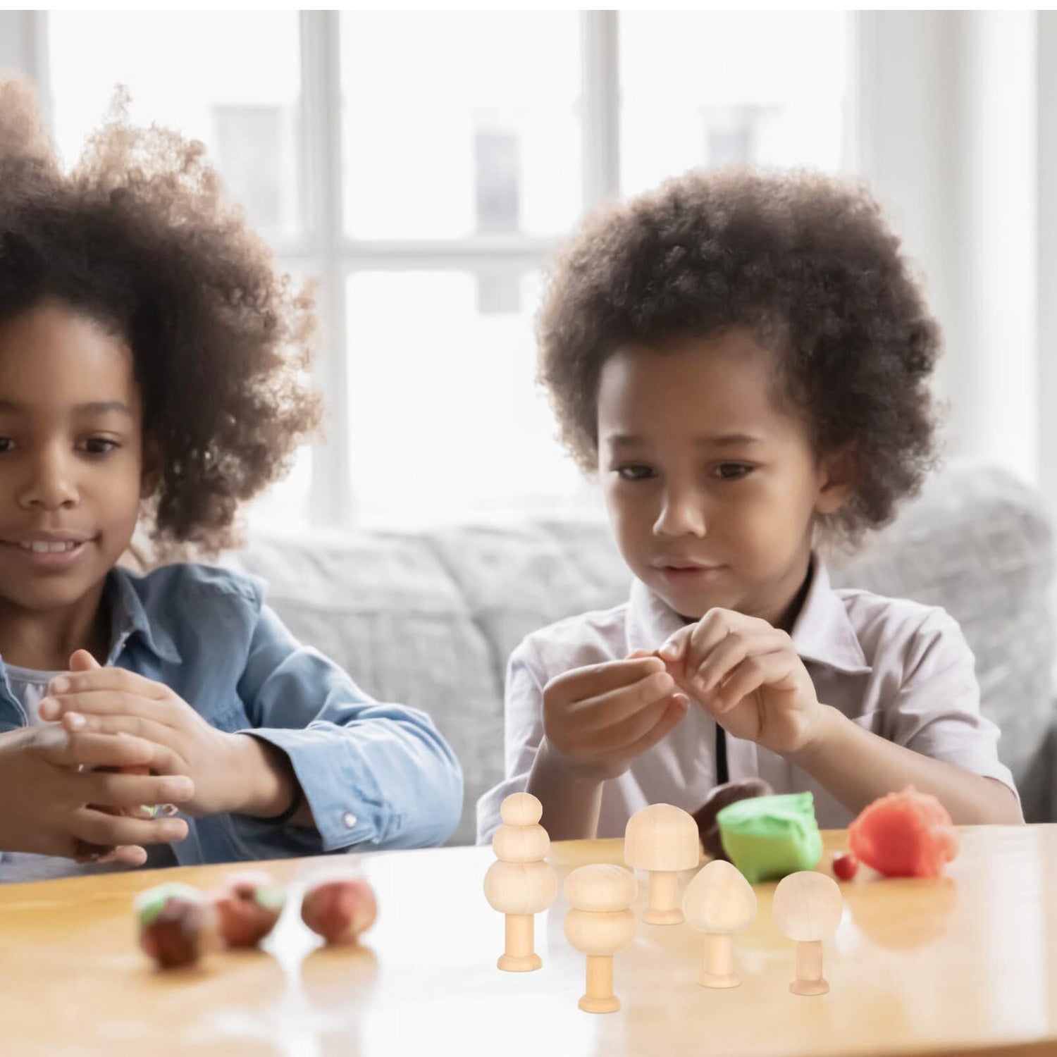 Zerodeko 10pcs Small Wooden Mushroom Unfinished Wooden Figure Painting Plain Mushroom Wood Mushrooms to Paint Fake Tree Children's Toys Mushroom Zerodeko