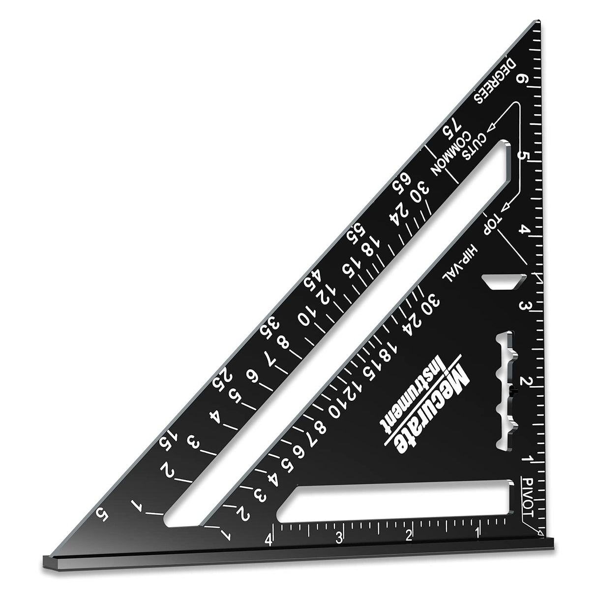 Mecurate Rafter Square, 7 inch Triangle Carpenter Square Die-cast Aluminum Alloy for Woodworking and Carpentry (7 inch) Mecurate