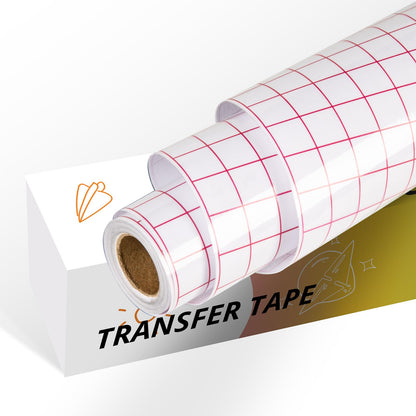 YRYM HT Transfer Tape for Vinyl -12" x 12 FT w/Red Alignment Grid Transfer Paper, Medium Tack Vinyl Transfer Tape for Adhesive Vinyl for Cricut Signs