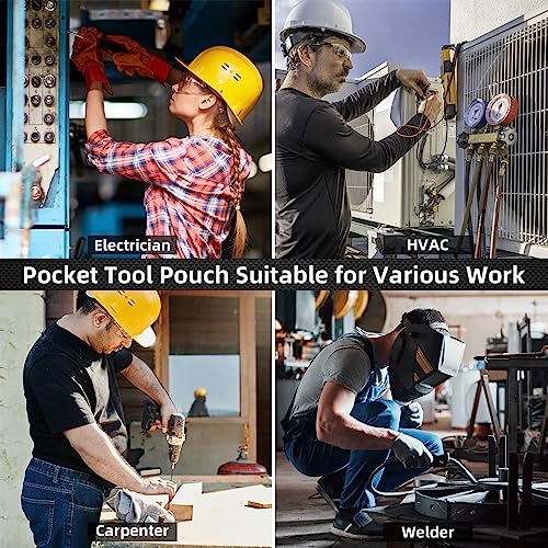 MELOTOUGH Pocket Tool Pouch Tool Belt Pouches with Belt Clip Utility Mini Tool Organizer Pouch for Electrician,Carpenter,Construction,Technician MELOTOUGH