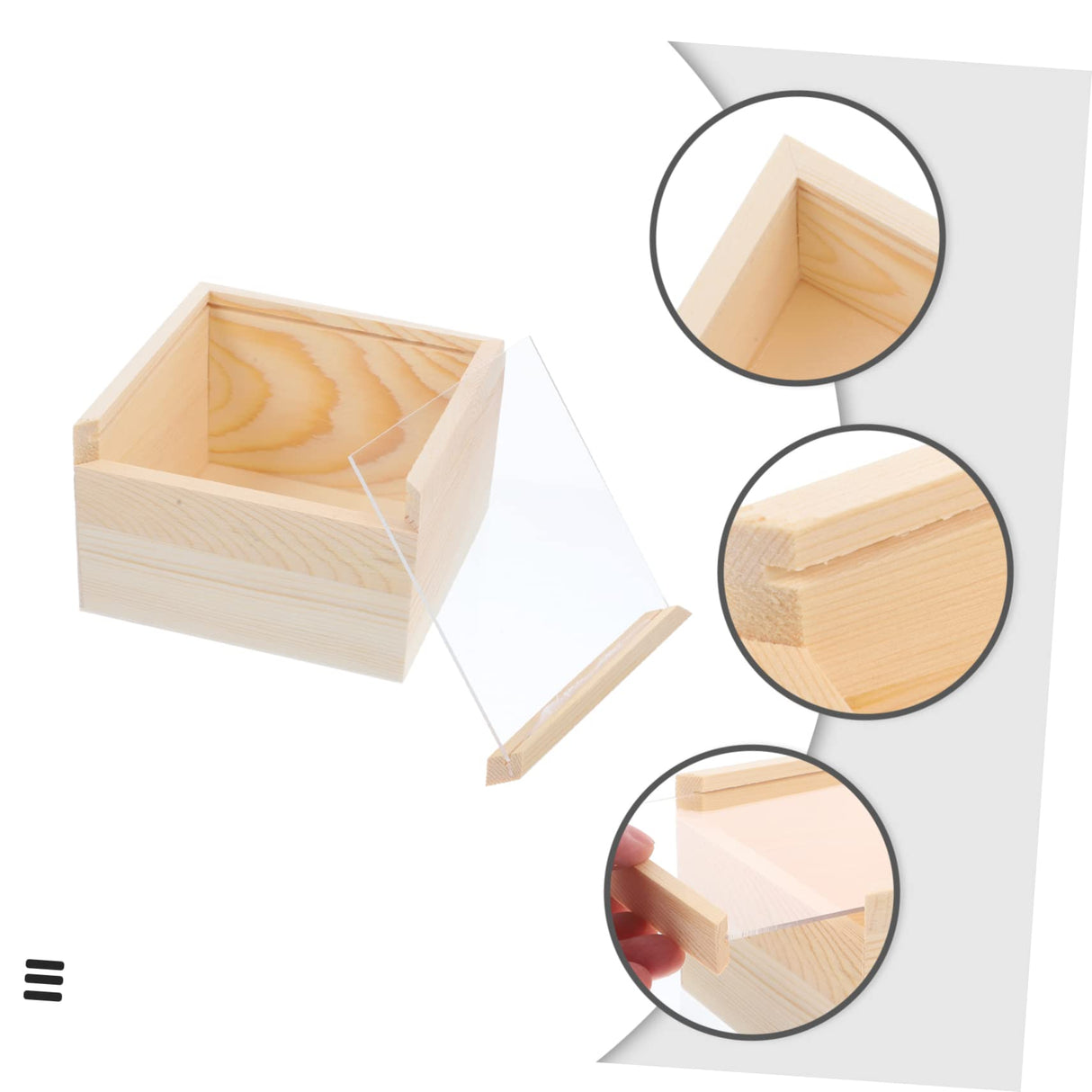 NOLITOY Box Storage Wooden Box Earring Desk Topper Tip Jar Desk Tray Party Gifts Supplies Wooden Tea Organizer Wooden Crates Unfinished Wooden Tray NOLITOY