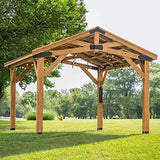 Backyard Discovery Norwood 14x12 All Cedar Wood Gazebo,Thermal Insulated Steel Roof, Durable, Supports Snow Loads and Wind Speed, Rot Resistant, Backyard Discovery