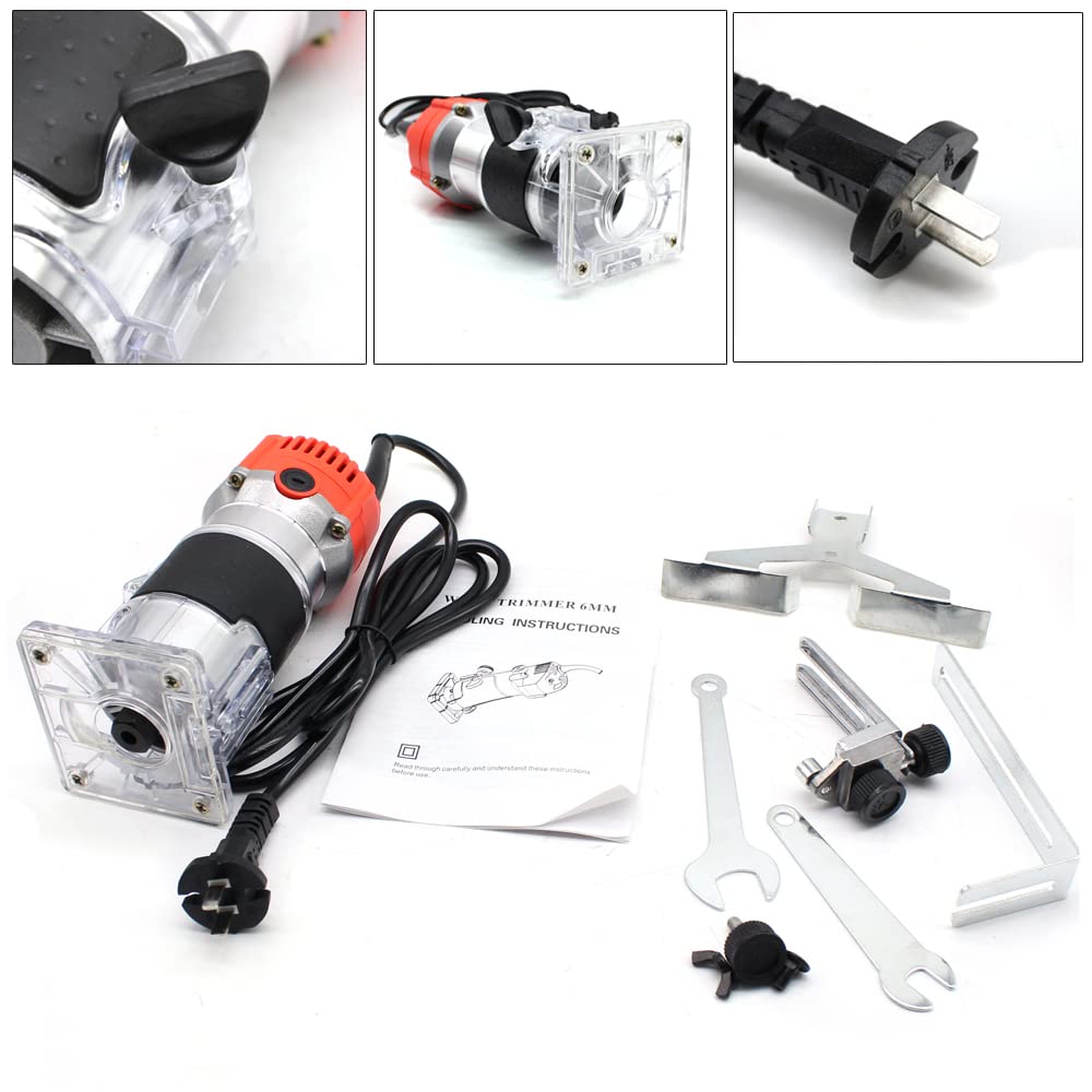 NOLANTISI Router Tool,110V 800W Compact Palm Wood Router Tool for Woodworking, Electric Hand Trimmer 1/4" Collets Woodworking Tool Laminate Trimmer NOLANTISI