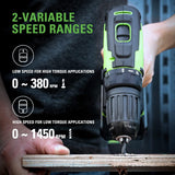 Greenworks 24V Brushless Cordless Drill Impact Driver Combo kit, 1/2”Drill & 1/4”Hex Impact Driver Power Tool Kit, Included 2 * 1.5Ah Batteries, Fast Greenworks