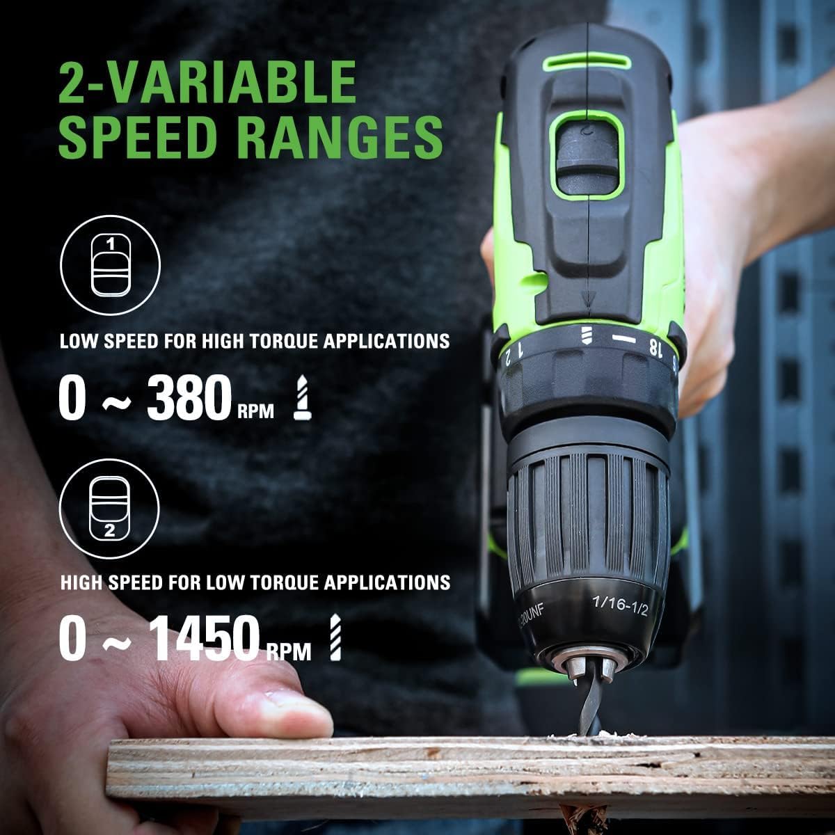 Greenworks 24V Brushless Cordless Drill Impact Driver Combo kit, 1/2”Drill & 1/4”Hex Impact Driver Power Tool Kit, Included 2 * 1.5Ah Batteries, Fast - WoodArtSupply