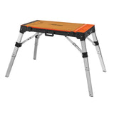 Disston 30146A OmniTable 4 in 1 Portable Workbench Work Table Dolly Scaffold and Creeper Adjustable Height with Folding Legs with Free Blu-MOL Jigsaw OmniTable