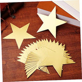 VOSAREA 50pcs Gold Decor Classroom Decorative Cutout Scrapbook DIY Decors Greeting Cards Decors Classroom Wall Decor Star Cutouts Kindergarten Wall VOSAREA