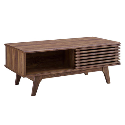 Modway Render Mid-Century Modern Coffee Table in Walnut, 43 in x 21.5 in x 17