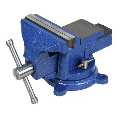 5" Heavy Duty Bench Vise with Anvil Swivel Table Top Clamp Locking Base Sanheshun