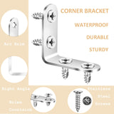 16PCS L Brackets Corner Braces Pndbnq 304 Stainless Steel 90 Degree Right Angle Brackets Waterproof Metal Shelf Support Brackets for DIY Wood Frame pndbnq