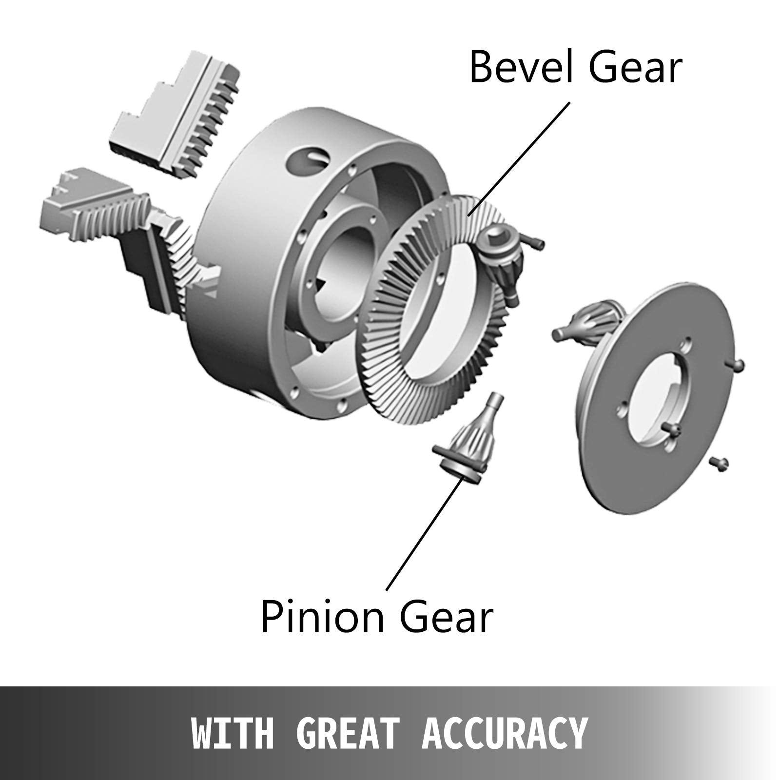 VEVOR Mini Metal Lathe Machine, 7'' x 16'', 800W Precision Benchtop Power Metal Lathe, 150-2500 RPM Continuously Variable Speed, with 3.9'' 3-jaw - WoodArtSupply