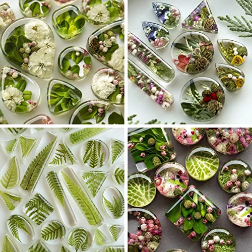BABORUI Resin Molds Jewelry, 38 Cavities Pendant Silicone Molds for Epoxy with 40Pcs Jump Rings, DIY Resin Casting for Pendant, Earrings, Necklace, BABORUI