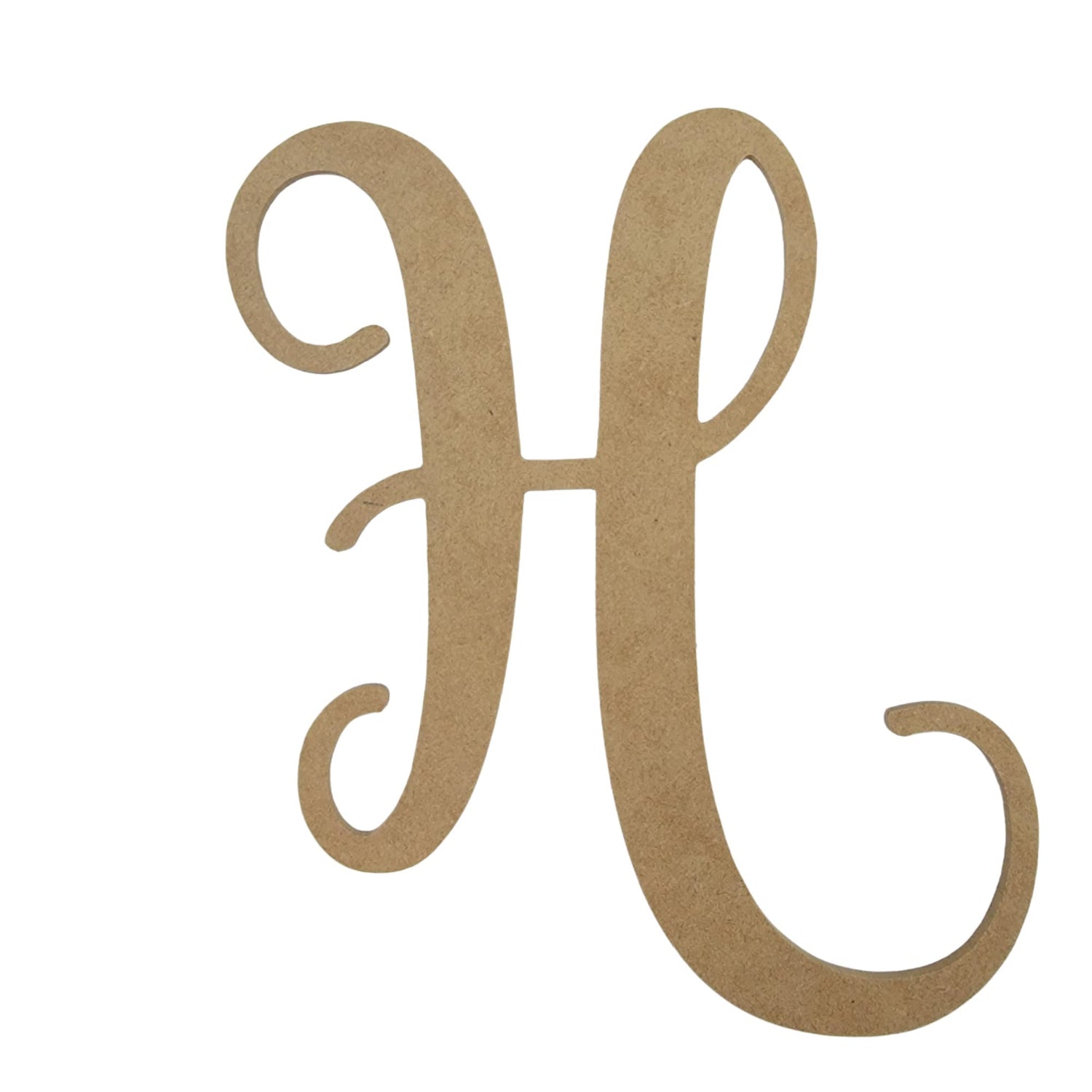 8" Wooden Letter H Unfinished, Starfish Font, Craft Cutout 1-8" Thick Wooden Craft Cutouts