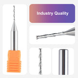 SpeTool 1/16 inch Cuting Diameter Spiral UP Cut Router Bit with 1/4 inch Shank 2 Flute Plunge CNC End Mill SpeTool