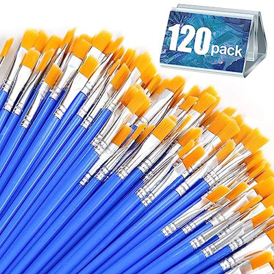 AROIC Paint Brushes Set,120 pcs Nylon Hair Brushes for Acrylic Oil Watercolor Artist Professional Painting Kits