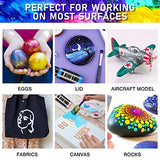 ABEIER Metallic Acrylic Paint, Set of 24 Metallic Colors in 2oz/60ml Bottle, Rich Pigments, Non Fading, Non Toxic Paints for Artist, Beginners & Kids Abeier