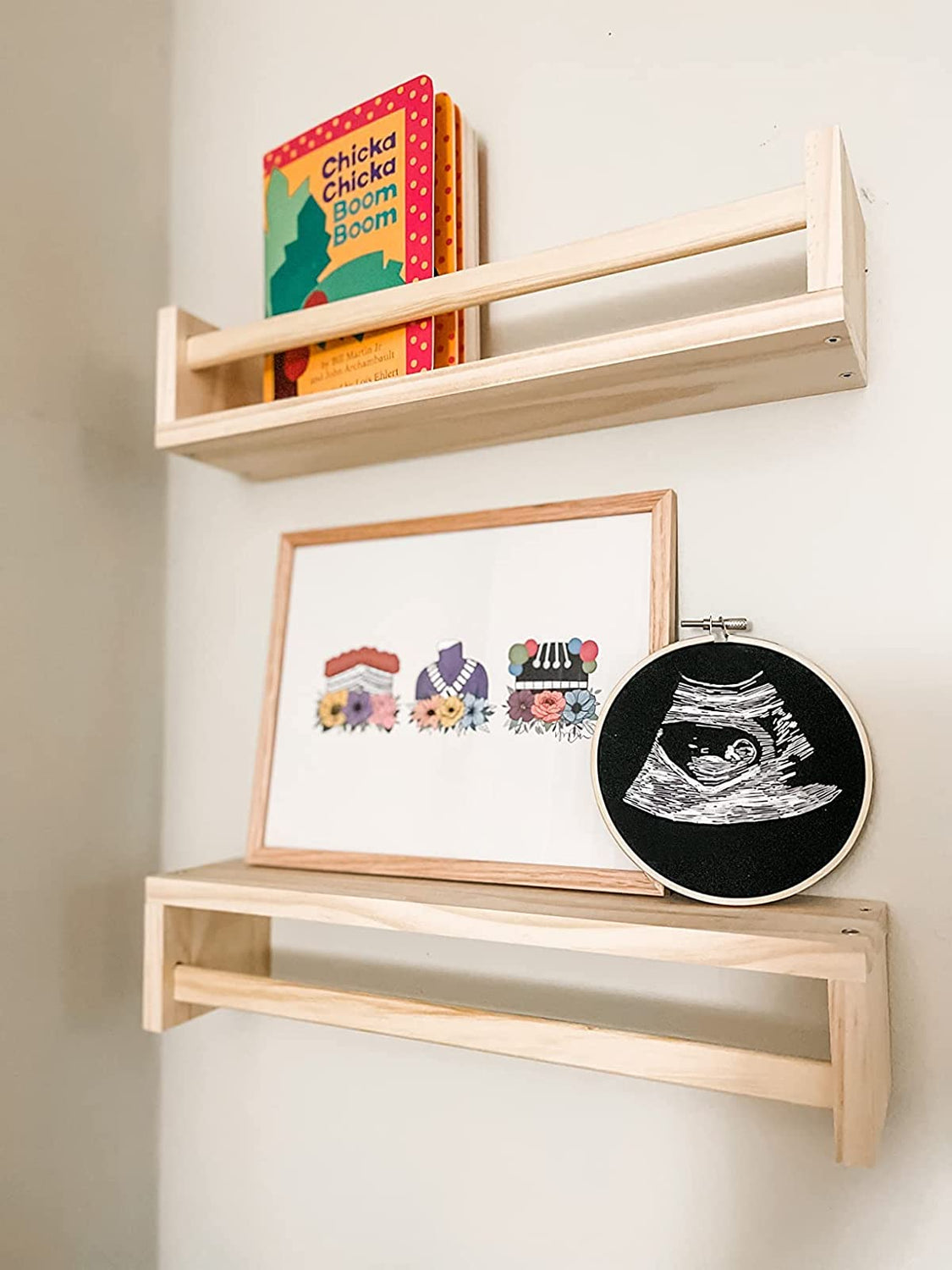 Burlywood Floating Nursery Shelves for Kids - 15.7 Inch Wall Bookshelf for Organising Toys and Décor Gneric