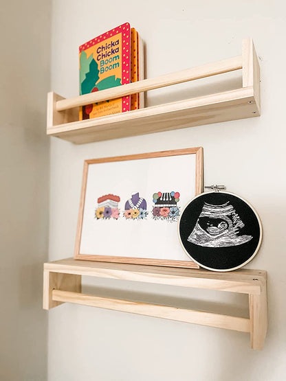 Gneric Floating Shelves for Wall, Burlywood Nursery Book Shelves, 15.7 inch Kids Bookshelf, Wall Shelves for Living Room Bedroom Decor,Kitchen Spice