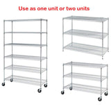 6 Tier Storage Shelves Metal Wire Shelving Unit with Wheels, 6000LBS Weight Capacity Heavy Duty NSF Height Adjustable Garage Shelving Utility Steel Dkeli