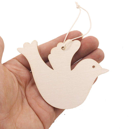 20pcs Wooden Bird Cutouts DIY Crafts Embellishments Dove Unfinished Wood Gift Tags Ornaments for Wedding Birthday Christmas Decoration
