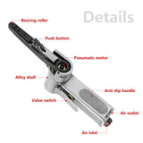 Mini Handheld Angle Grinder Industrial Pneumatic Tool Mini Air Belt Sander suitable for Spot Welding Parts Grinding, Burr Removal, Chamfering and Hoypeyfiy