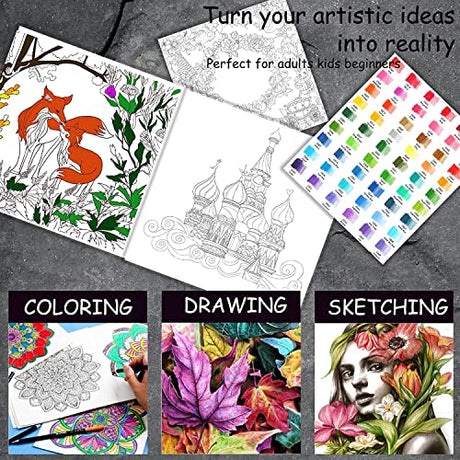 Drawing Kit Drawing Pencils Set Colored Pencils for Kids Coloring Book Sketching Kit Best Teen Girl Gift - Arts and Crafts for Kids Ages 8-12 Girls CORTEN