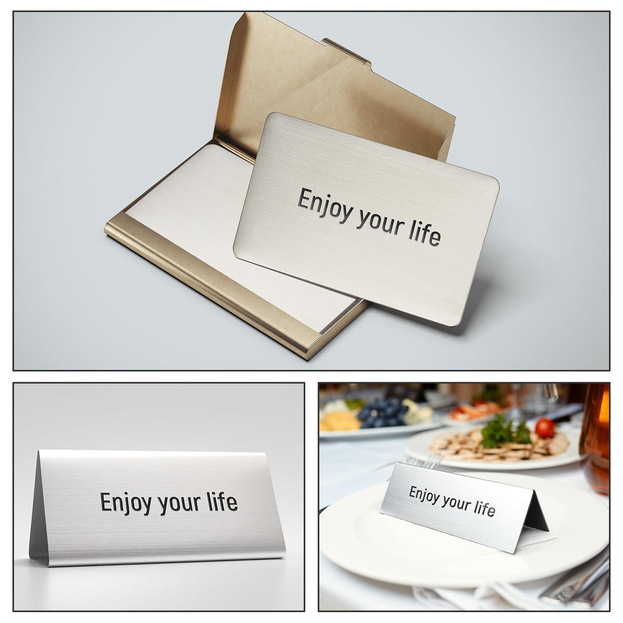 Tandefio 50 Pcs 304 Stainless Steel Metal Business Cards Sublimation Blank Steel Card Laser Engraving Stainless Cards for House Office Customer DIY Tandefio