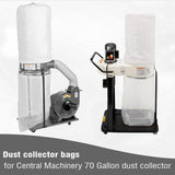 Dust collector bags （6pcs 6.5mil 19.5” diameter (31” wide) x 38” length） for Harbor Freight Central Machinery 70 gallon dust collector KIKINIKO