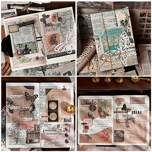 192 Sheets of Vintage Scrapbook Paper, Journaling Scrapbooking Supplies Craft Room Decor Decoupage Papers Kit Ephemera for Journal Aesthetic Card - WoodArtSupply