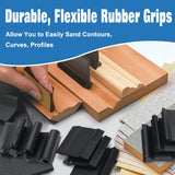 DITKOK 11 PCS Contour Sanding Grips with 21 Profiles, Woodworking Angle Sanding Pads for Convex and Concave Sanding, Sanding Tools for DITKOK
