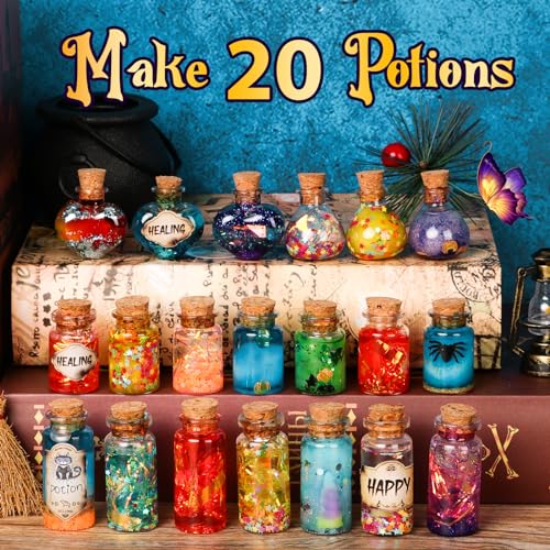 UOMTFAI Mystery Potion Craft Kit for Kids, Mix 20 Magic Wizard Potion, Creative Christmas Decorations Birthday Gifts Toys for Boys and Girls Age 6 7 - WoodArtSupply