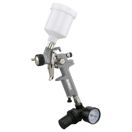 NuMax SPS08 Pneumatic 0.8mm Tip Mini HVLP Gravity Feed Spray Gun with 125cc Plastic Cup NuMax
