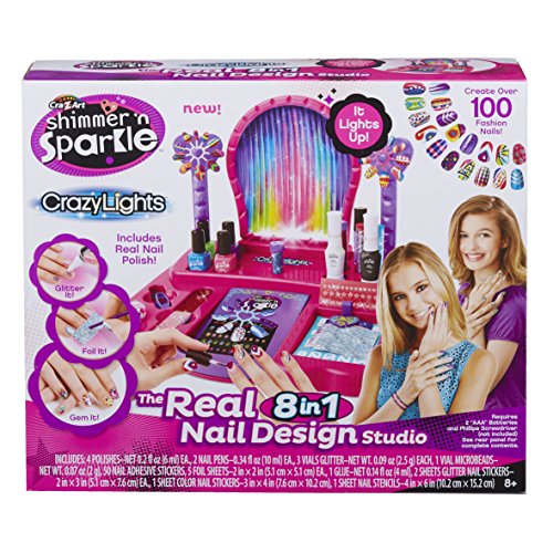 Cra-Z-Art Shimmer 'n Sparkle 8-in-1 Lite-Up Designer Nail Studio - WoodArtSupply