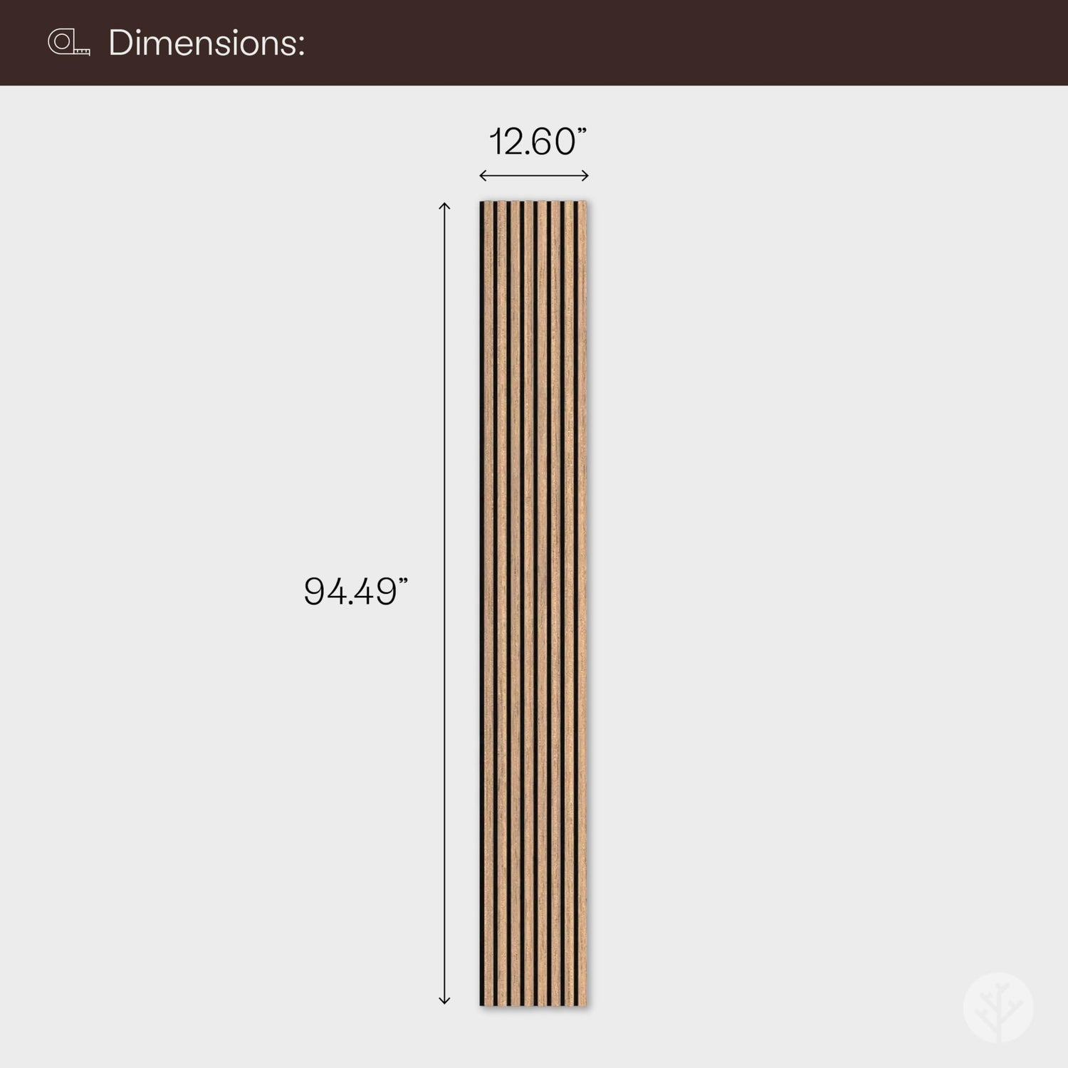 Bark & Bole Oak Luxury Wood Slat Veneer Wall Panel 94.49” x 12.6” Interior Sound Absorption Decor WVH