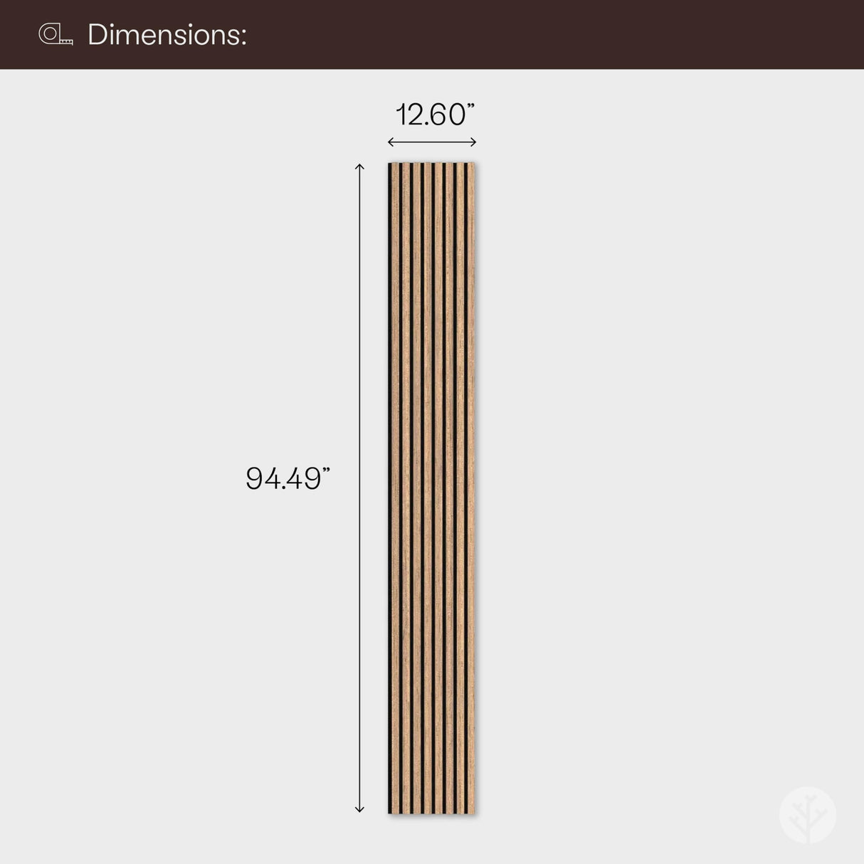 Bark & Bole Oak Luxury Wood Slat Veneer Wall Panel 94.49” x 12.6” Interior Sound Absorption Decor WVH