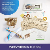 UGEARS Flight Starter Paper Airplane Portable Hand Catapult Mechanical Wooden 3D Model UGEARS