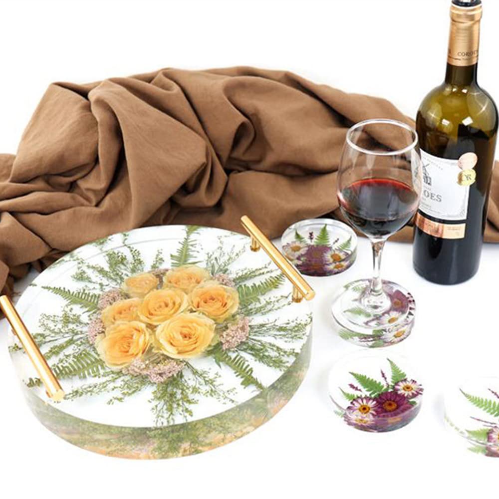 Fuerlun Large Resin Molds, 14 Inch Round Silicone Molds for Table, Round Stool, Epoxy Resin Casting Molds for Big Tray, Clock Fuerlun