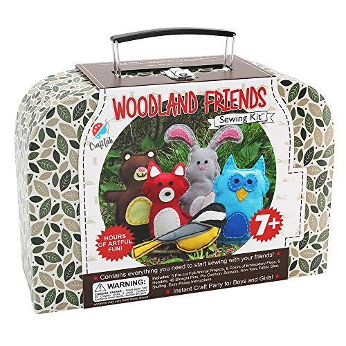 CraftLab Woodland Animals Kids Sewing Kit, Educational Arts & Craft Gift for Boys and Girls Ages 7 to 13 CraftLab