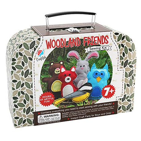 CraftLab Woodland Animals Kids Sewing Kit, Educational Arts & Craft Gift for Boys and Girls Ages 7 to 13 CraftLab