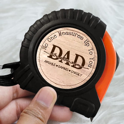 Personalized Tape Measure Hammer Set for Dad, Customized No One Measure Up to Your Dad Measuring Tape Wood Handle Hammer Set, Fathers Day Tool Kits - WoodArtSupply