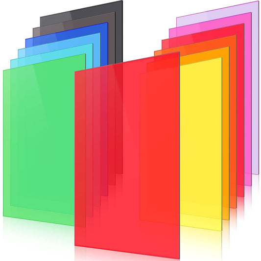 12 Pack Colored Translucent Acrylic Sheet 0.12 Inch Thick Acrylic Sheets for Laser Cutting Colorful Acrylic Panel Colored Acrylic Sheets Plastic - WoodArtSupply