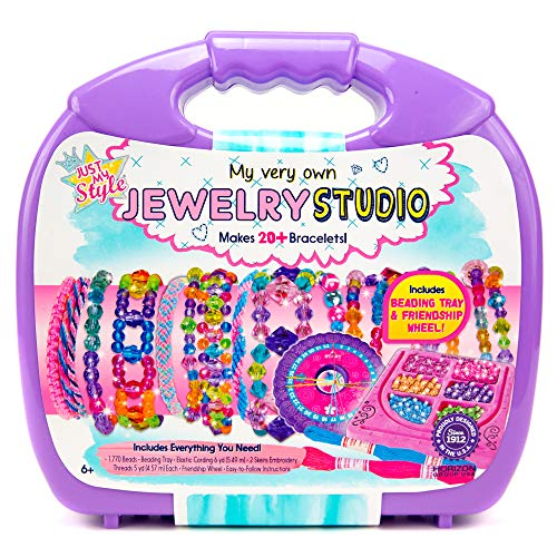 Just My Style My Very Own Jewelry Studio, Personalized Bracelet Making Kit With 1700+ Beads, Bead Kit Great for On-The-Go, Travel DIY Custom Just My Style