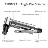 EYPINS Air ‎Right Angle Die Grinder 1/4" 90 Degree Heavy Duty 20,000 RPM Compressed Sander Polisher Tool for Contour Grinding, Polishing, Milling EYPINS