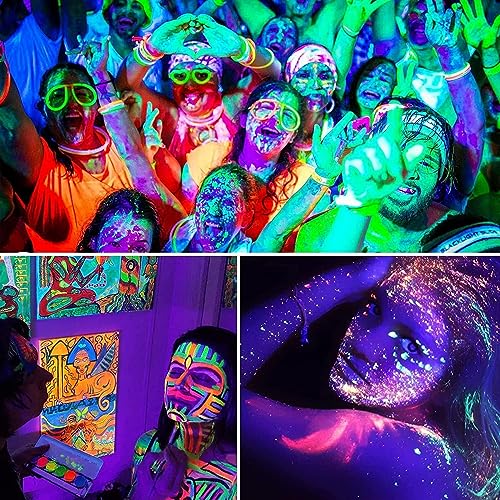 Indmird 150W Black Lights, Blacklight Flood Light with Plug and Switch,for Glow Party, Halloween, Fluorescent Poster, Stage Lighting, Body Paint - WoodArtSupply