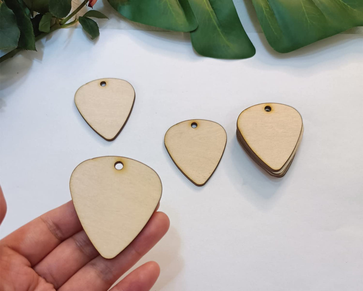 30pcs of Guitar Pick Shape Natural Wood Earrings Blanks,DIY Unfinished Laser Cut Natural Wood Earrings,Blank Wood Jewelry Accessories (1.5'') Yuxuanish